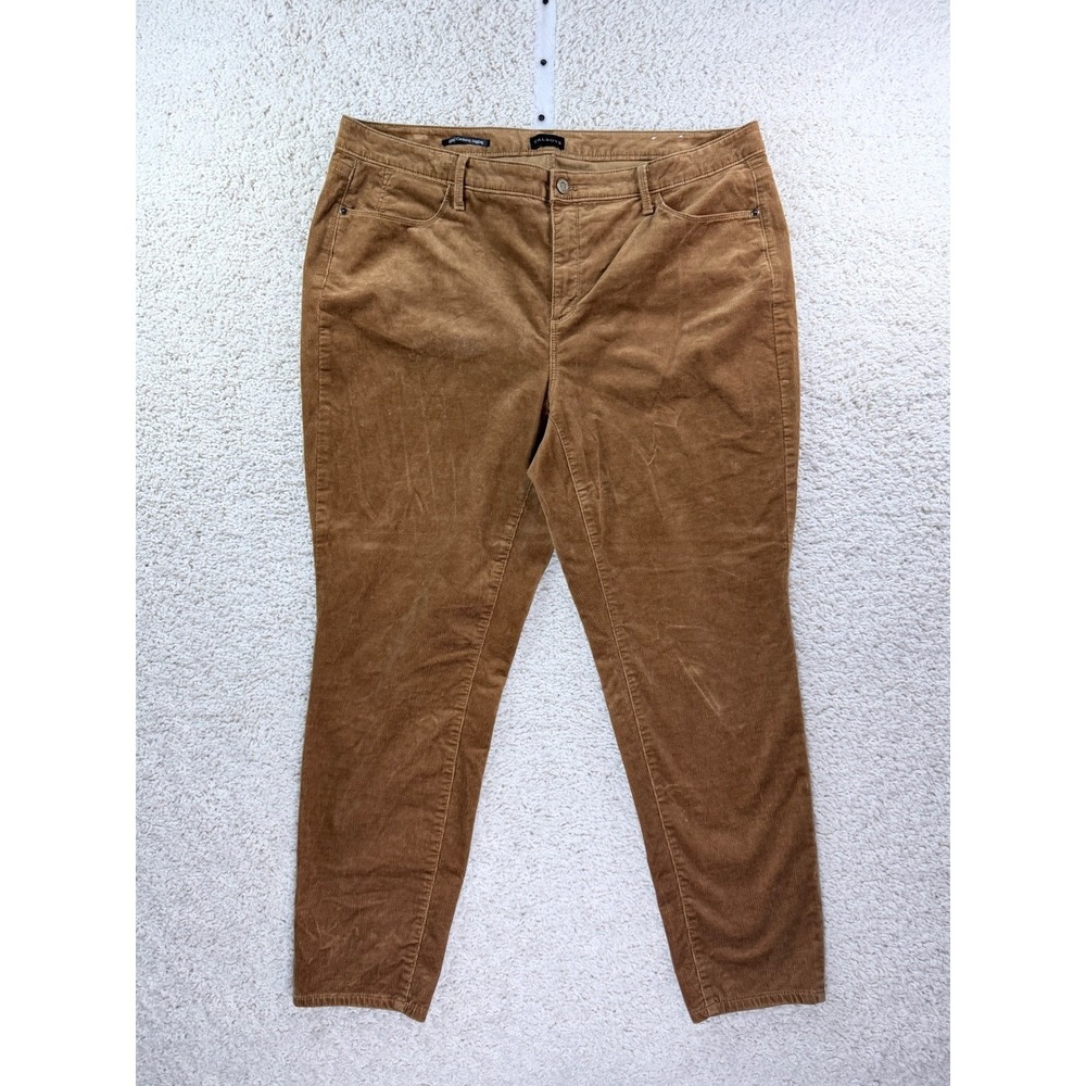 Talbots Corduroy Jegging Women 18W Brown Good High Rise Slim‎ Fit Stretch Pants
